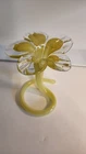 Lavorazione Arte Murano Glass Italian Flower Bud Vase Yellow Glass