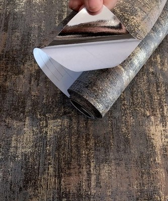Aminah Deco Peel And Stick Wallpaper Industrial Textured Metallic Wallpaper
