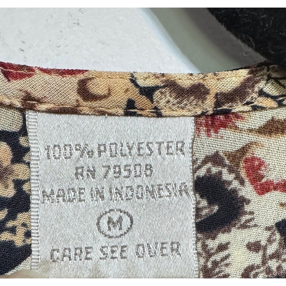 Boho Patchwork Lightweight Button Down Blouse Siz… - image 3