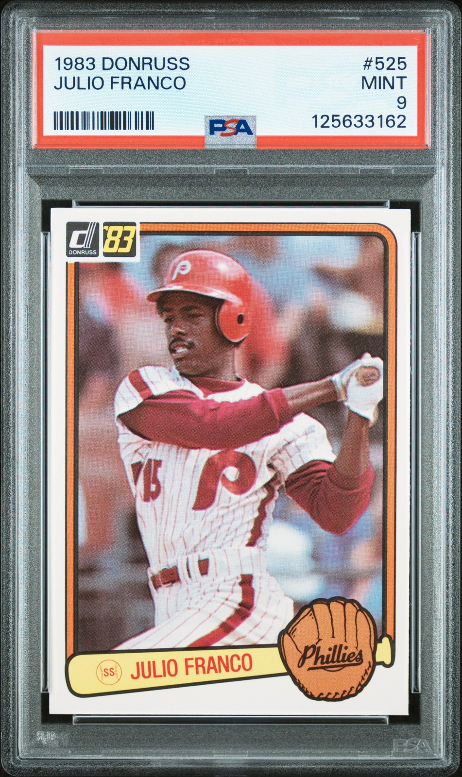 1983 DONRUSS #525 JULIO FRANCO ROOKIE RC PSA 9