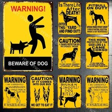 Warning Dog Tin Metal Signs Home D cor Vintage Poster Beware Of Dog Retro Wall