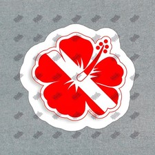 Vibrant Red Hibiscus Flower Vinyl Sticker Tropical Decor Water 526743