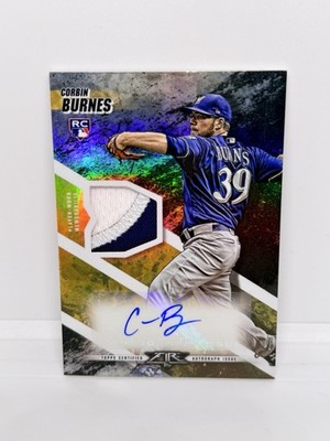 CORBIN BURNES Rookie 2019 Topps Fire Patch Auto 01/25 Brewers RPA #FAP-CB
