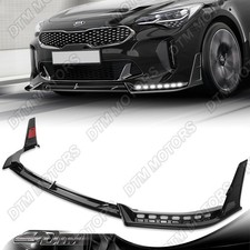 For 18-23 Kia Stinger Painted Black Front Bumper Lip Sequential Led Signal Light For 18-23 Kia Stinger Painted Black Front Bumper Lip Sequential Led Signal Light