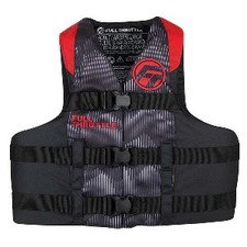 Full Throttle Adult Nylon Life Jacket - Red/Black S/M 