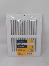 1 Everbilt 8" x 6" Steel Return Air Grille in White