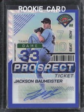 2024 Panini Prospect Edition Blue Wave Auto /75 #126 Jackson Baumeister - MINT