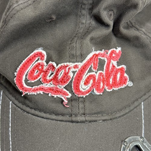Distressed Coca Cola Brown Adjustable Hat with Bottle Opener by Anoma. - Picture 3 of 9