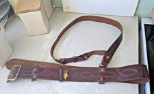 VINTAGE SAM BROWN STYLE MILITARY ARMY LEATHER BELT AND CROSS STRAP