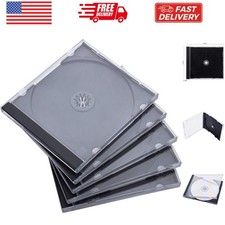 10.4 mm Standard Single Clear CD Jewel Case with Assembled Black Tray, 10 Pack