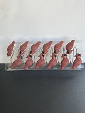 Set of 12 Cardinal Red Bird Shower Curtain Hooks Rings