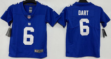 ​​Tariffs​ Free! YOUTH'S Jaxson Dart #6 Giants Vapor Royal Sewn Stitched Jersey.