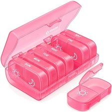 XL Weekly Pill Organizer 2 Times a Day, AM PM Pill Case with One-Side Large O...