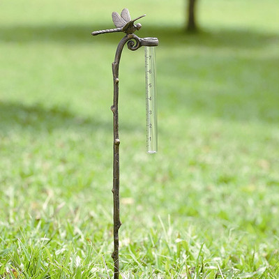 Dragonfly Rain Watcher Gauge Garden Stake Decor Cast Aluminum ~ SPI Home 33071