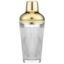 FayuuGem Glass Cocktail Shaker, 17oz Leak-Proof Martini Shaker with Gold