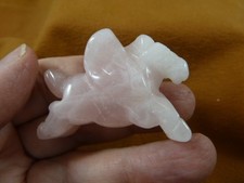 (Y-PEG-RU-580) pink wild PEGASUS flying gemstone winged horse Figurine carving