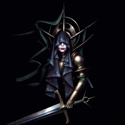 1/10 BUST Resin Model Kit Beautiful Girl Witch Wizard Sword Unpainted