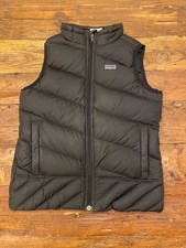 Patagonia Girls DOWN Better Sweater Vest Black Youth Kids Size 8 Very Warm EUC