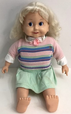 1986 Vintage Playmates Cricket 25'' Talking Doll With Working Tape Player VIDEO