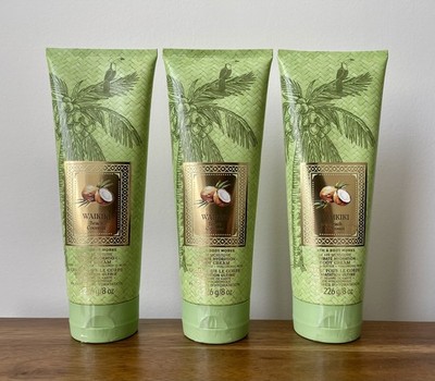 Bath & Body Works Body Cream, Waikiki Beach Coconut, 8oz each, 3-pack
