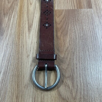Unbranded Leather (?) Brown Floral Studded Belt Brown Floral Studded Belt – DESIRED NY main image 4