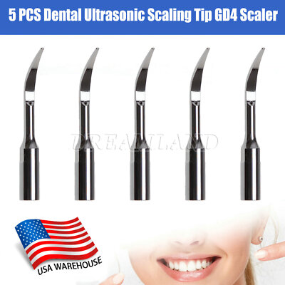 5* Dental Perio Tips GD4 Fit Satelec DTE Ultrasonic Piezo Scaler Handpiece rk