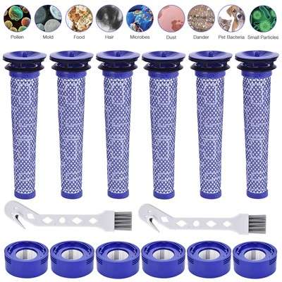 6/12Pcs Filter Replacement for Dyson V7 V8 Animal & V8 Absolute Cordless Vacuum