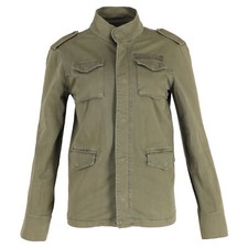 Anine Bing Funnel-neck Army Jacket In Green Cotton Ints