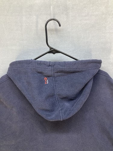 Vintage GUESS United States Embroidered Navy Blue Hoodie Made In Korea * READ * - Picture 10 of 13
