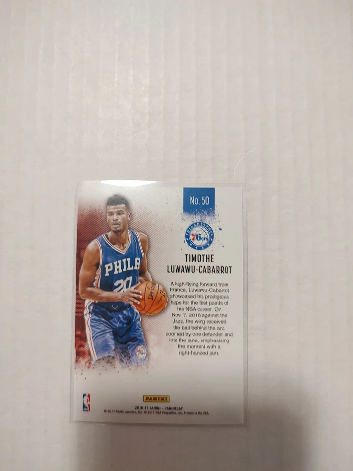 2016-17 Panini Day - Rookies #60 Timothe Luwawu-Cabarrot /699 (RC)(PWE) - Image 2 of 2