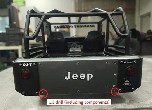 Placa de puerta trasera de aluminio H-TECH RC 1/10 para Axial SCX10 III Jeep ... - Imagen 5 de 7