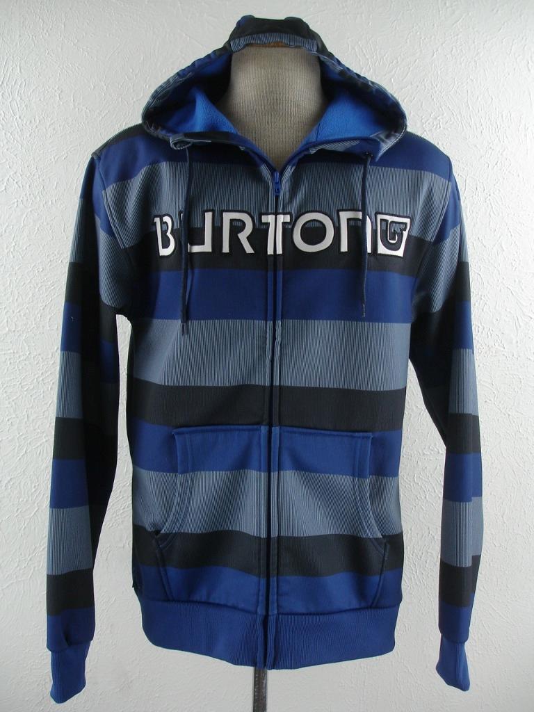 Mens M Burton Bonded DryRide Zip-Up Colombo Hoodie Sweatshirt Jacket Blue  Winter
