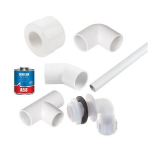 21.5mm Overflow Pipe Fittings Elbow tank connectors CouplingвЂ“White Tee Bend 