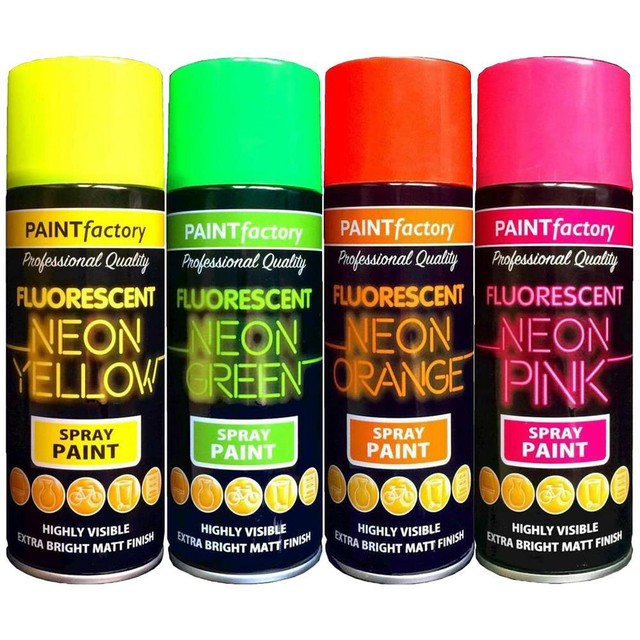 12 X 400ml All Purpose Neon Pink Aerosol Spray Paint Household Car