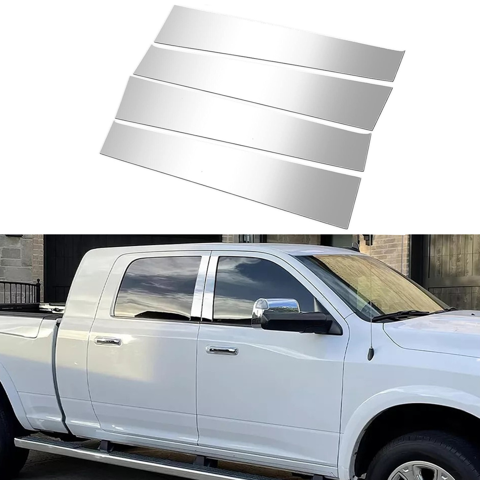 Fits Dodge Ram 1500 2500 Crew/Quad Cab 2009 2010-2018 Pillar Post Trim Covers 