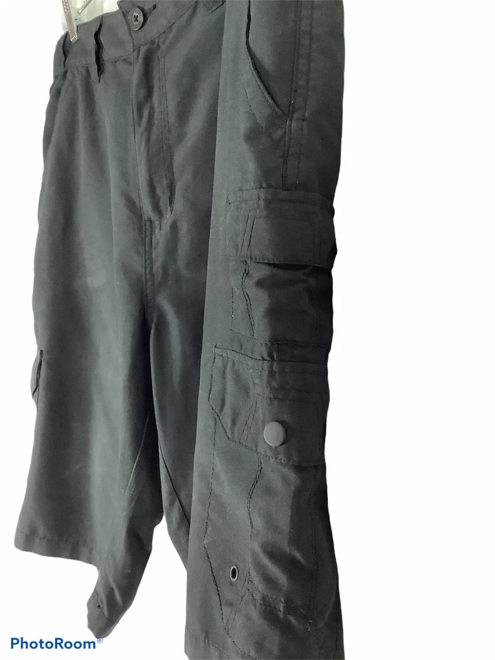 Pantalones cortos cargo Denali ligeros que absorben la humedad para hombre - negros, talla 34 Foto 4 de 4
