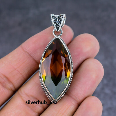 Multi Tourmaline Gemstone 925 Sterling Silver Handmade Pendant Jewelry SA-281