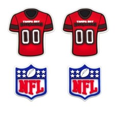 NFL Tampa Bay Buccaneers Football Team For Crocs Shoe Charms Jibbitz - 4 pieces