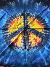 Tie Dyed Multicolor Peace Sign BANDANA SCARF BANDANAS HANKEY