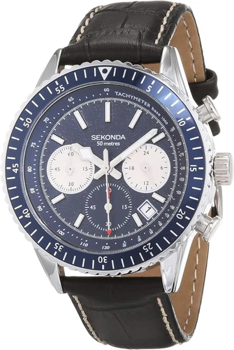 Sekonda Mens Watch with Blue Dial and Black Strap 1739