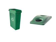 Contenitore pattumiera rifiuti raccolta bottiglie bottiglia 87 l verde 2 fori