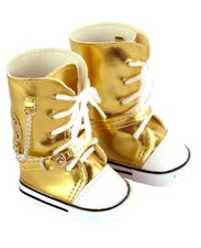 Metallic Gold High Tops Sneakers Boots fit American Girl Size Doll