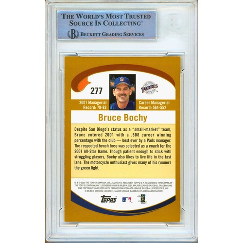 2002 Topps #277 Bruce Bochy Signed Card AUTO Beckett BAS Slabbed SD Padres - Picture 2 of 5