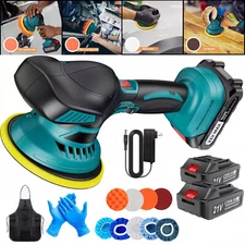 6 Inch Cordless Car Polisher 6 Speed Wireless Electric Sander with 2 Battery 21V