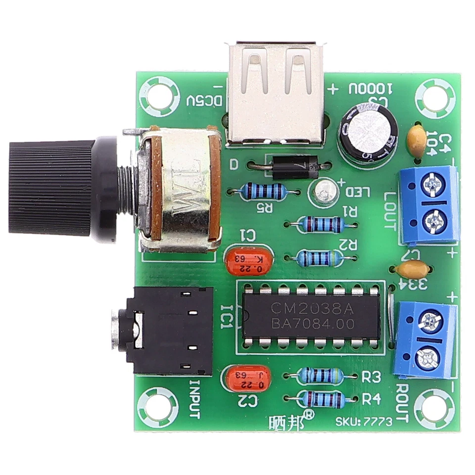 Audio Verstärker PM2038 - 5W+5W, 2-Kanal, 5V über USB - Bild 3 von 3