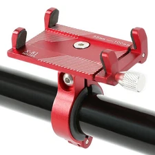 Red Aluminum Motorcycle Bike Bicycle Holder Mount Handlebar For Cell Phone GPS