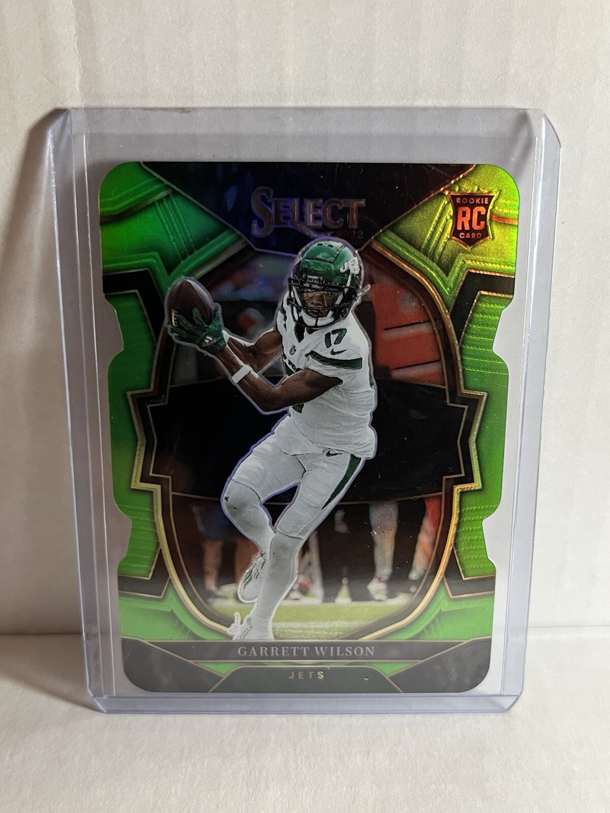 2022 Panini Select #88 Garrett Wilson Neon Green Die-Cut Prizm /299 RC