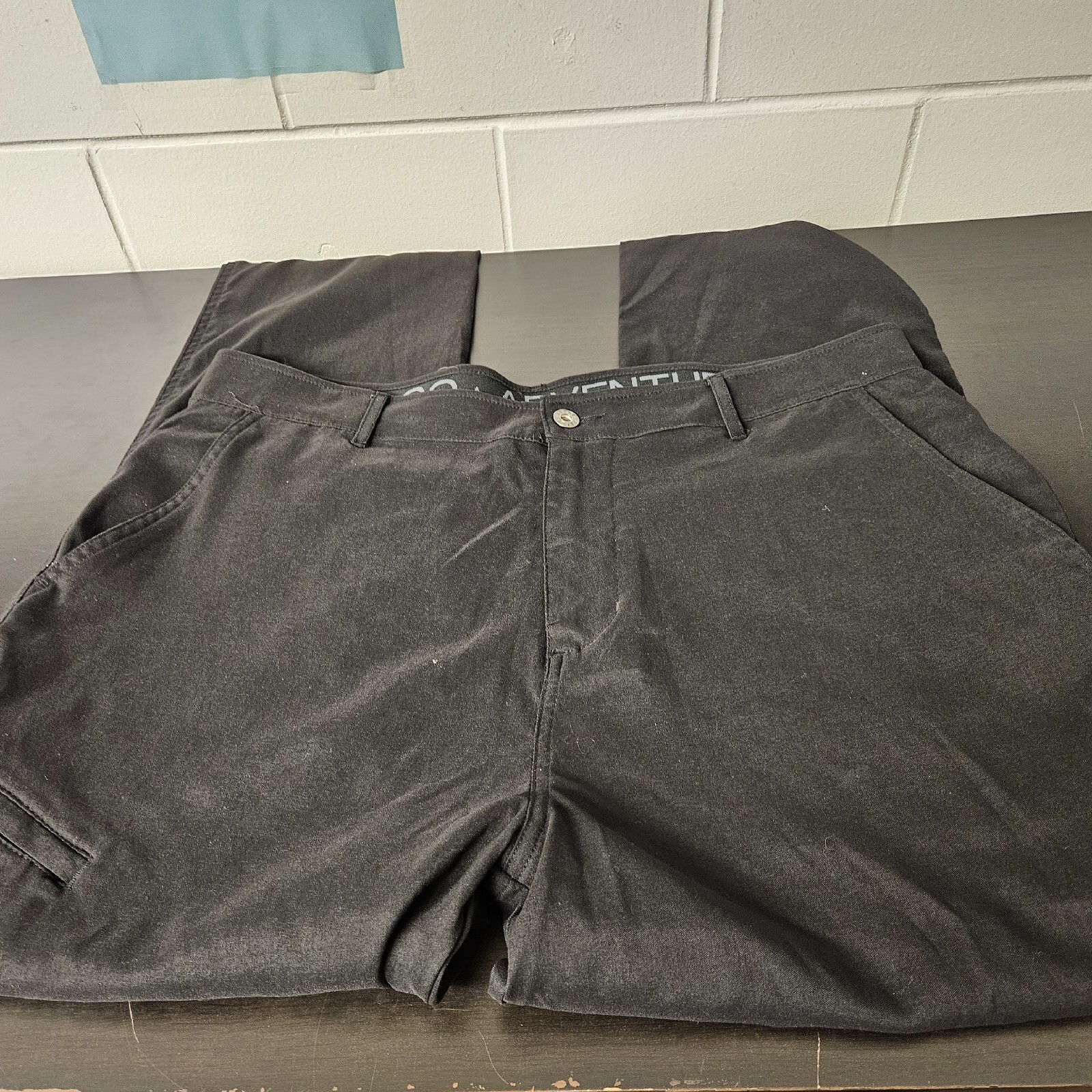 Gerry Pants Mens 38x30 Black Nylon Outdoor Hiking Pants Zip Side Pocket