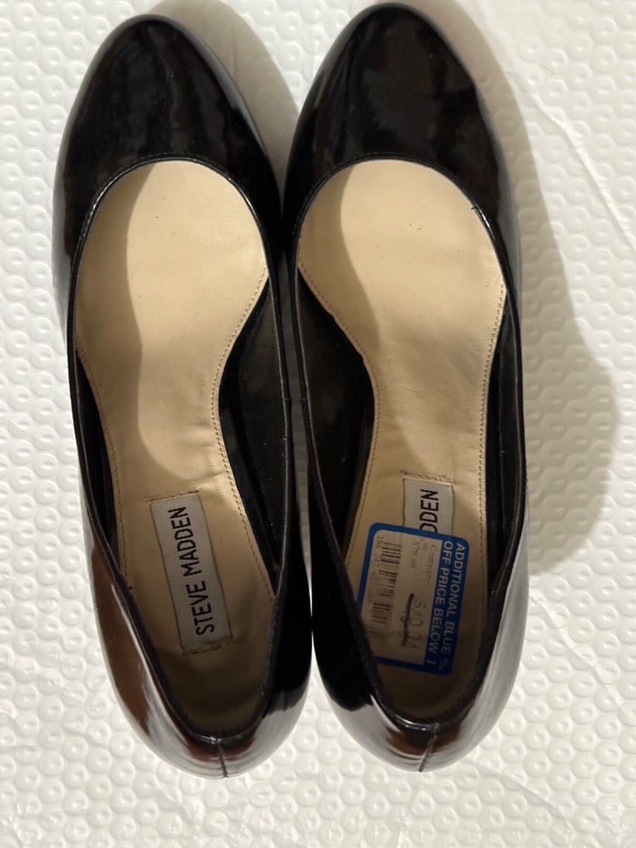 R③ Steve Madden women shoes black round toe heel black Sz | eBay