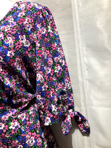NEW LOOK WOMENS PURPLE MIX FLORAL 3/4 SLEEVE SUMMER DRESS SIZE: 16/44 (WD248) - Picture 5 of 14